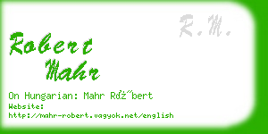 robert mahr business card